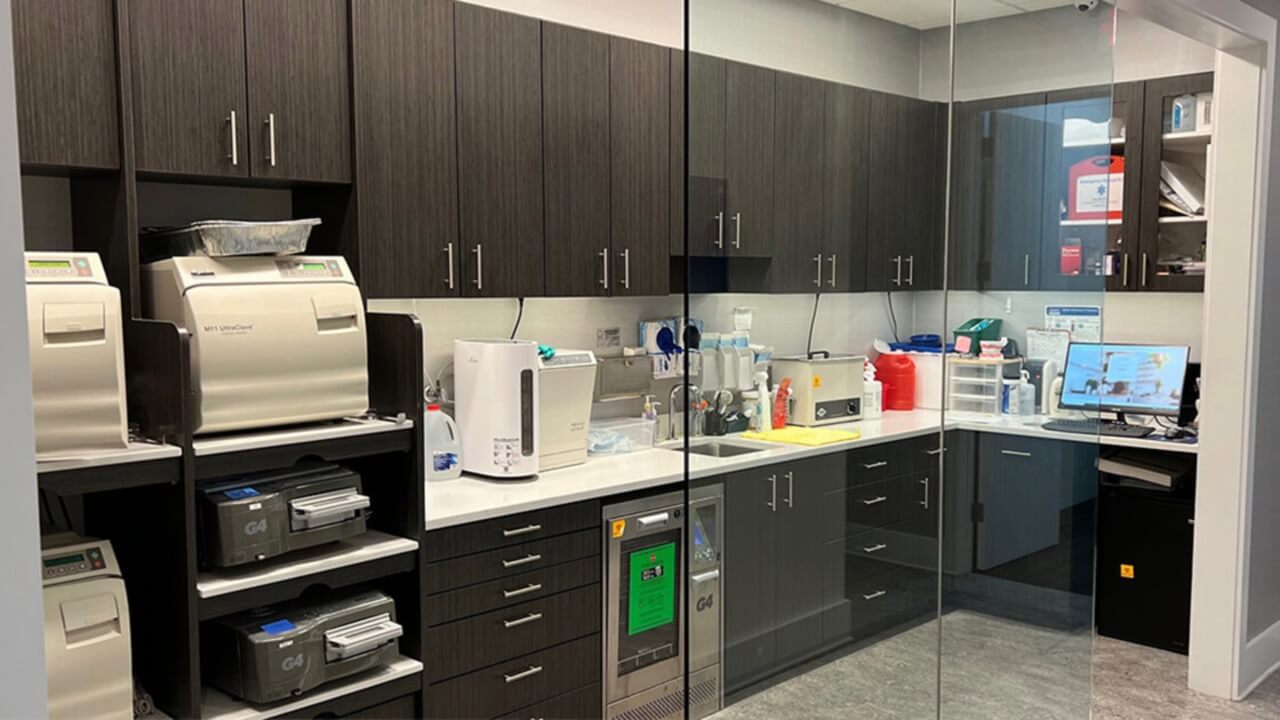 laboratory with various pieces of dental technology